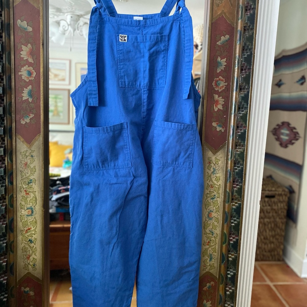 LUCY & YAK - cerulean blue classic dungaree, organic cotton - size 14